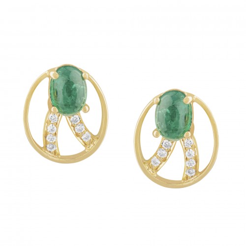 EMERALD  EARRING _ EE 19